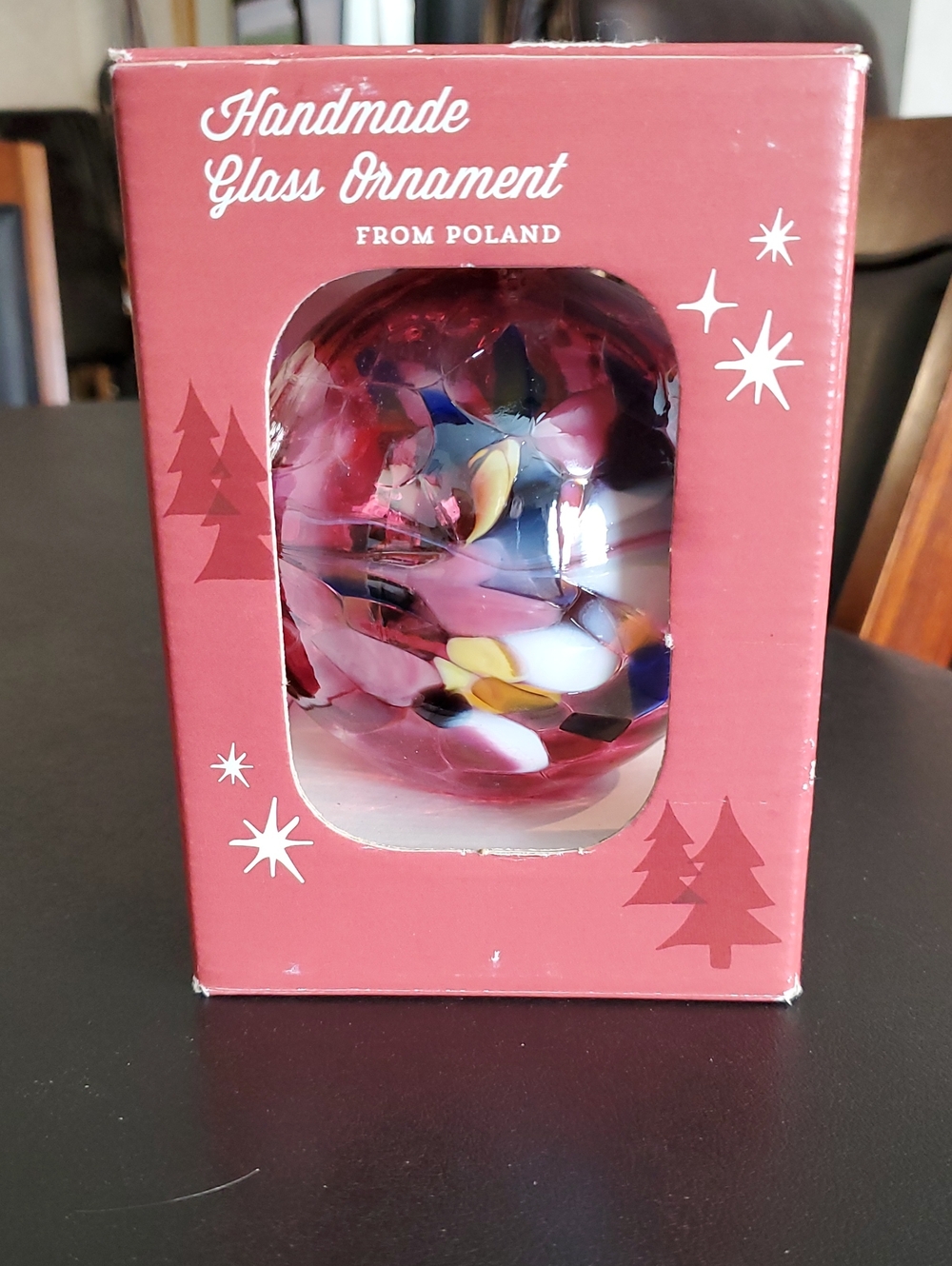 Handmade Glass Ornament - Multi-Color from Poland.
